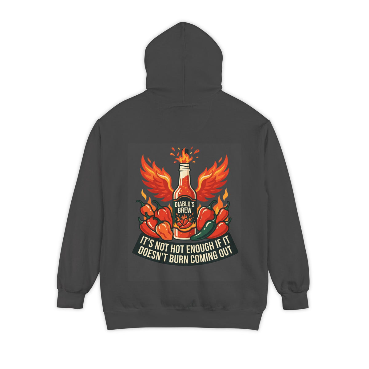 Color: Pepper | Burns Coming Out Garment-Dyed Hoodie