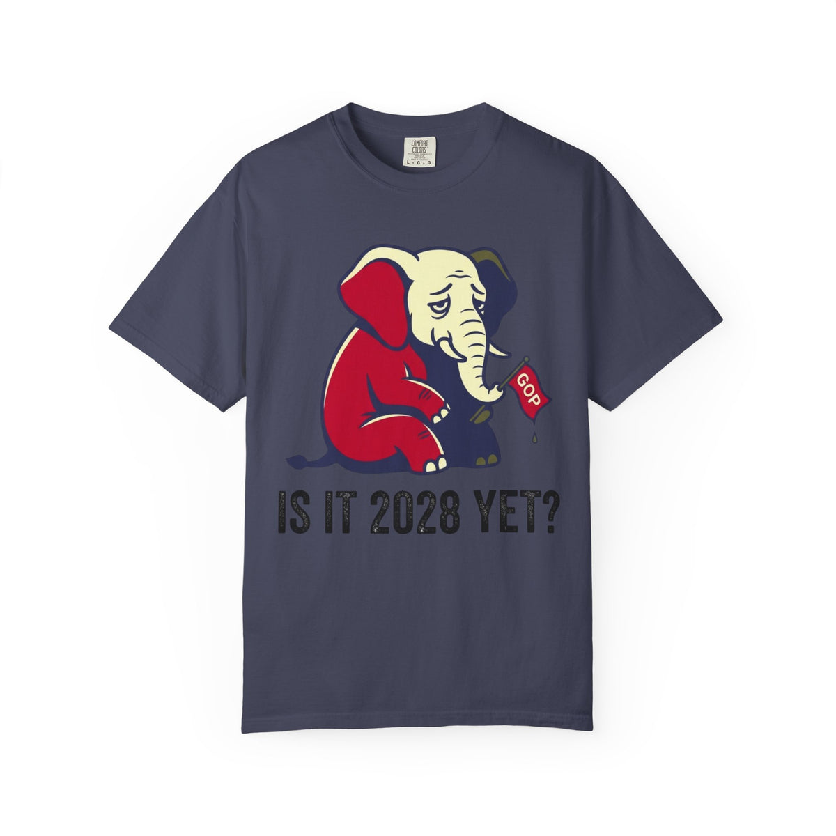 Color: Denim | Is It 2028 Yet Unisex Garment-Dyed Tee