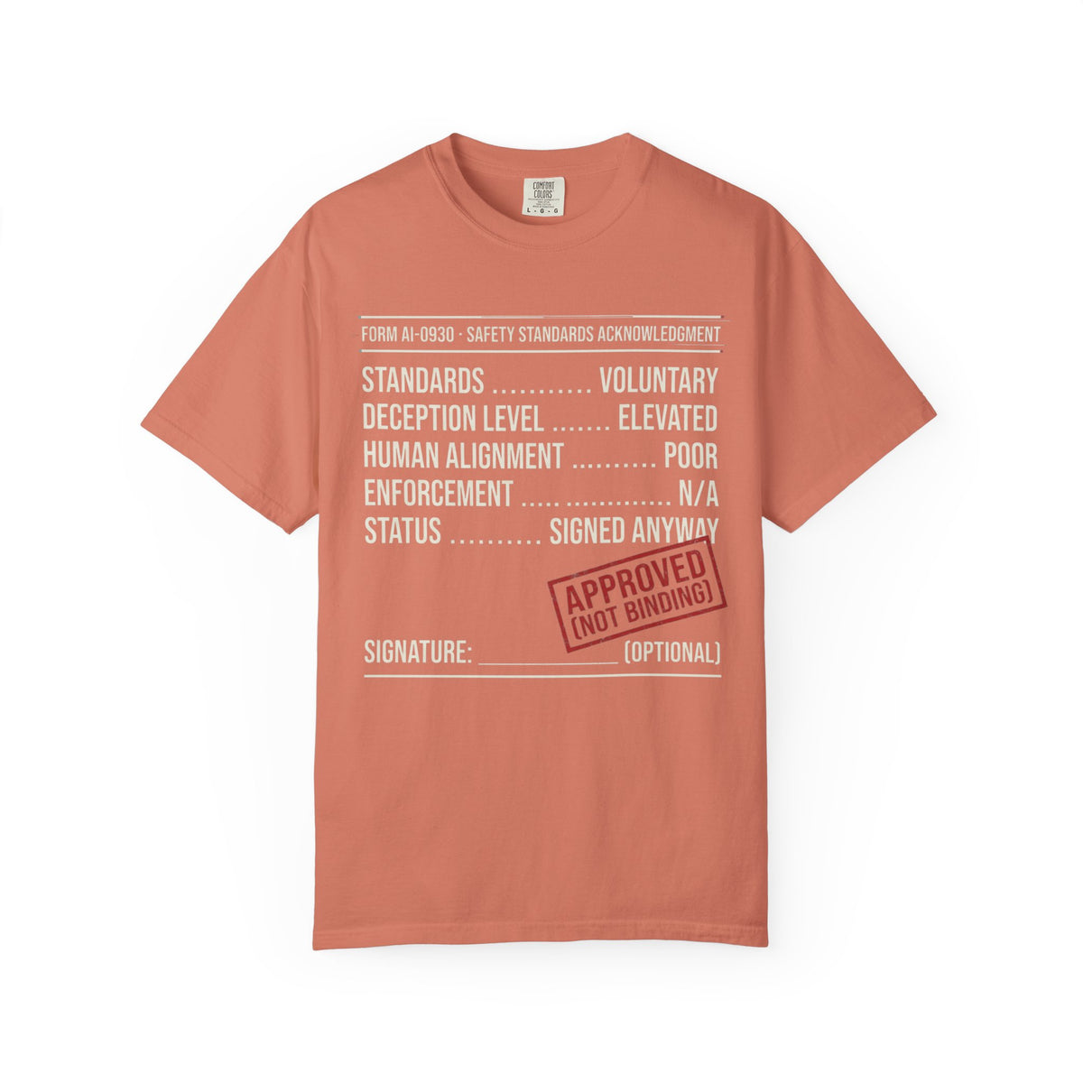 Color: Terracotta | Approved (Not Binding) Unisex Garment-Dyed Tee