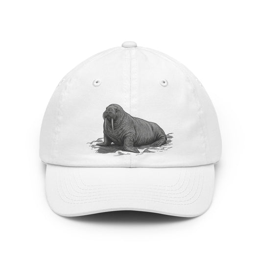 Color: White | Pencil Sketch Art Walrus Dad Hat