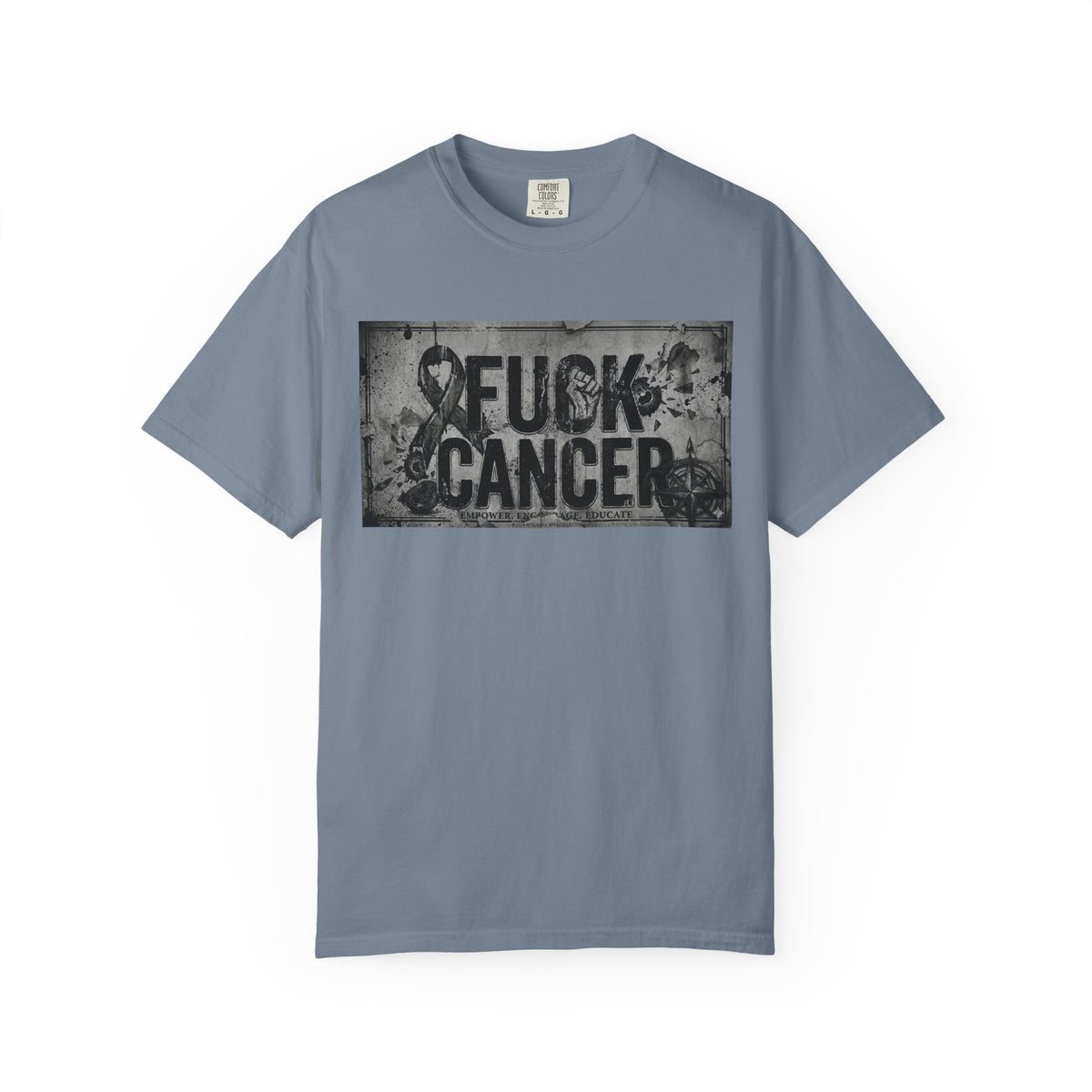 Color: Blue Jean | Cancer Can Fuck Right Off | Garment-Dyed Tee — AttitudeShirts