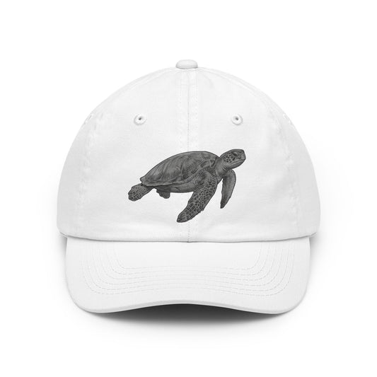 Color: White | Pencil Sketch Art Sea Turtle Dad Hat