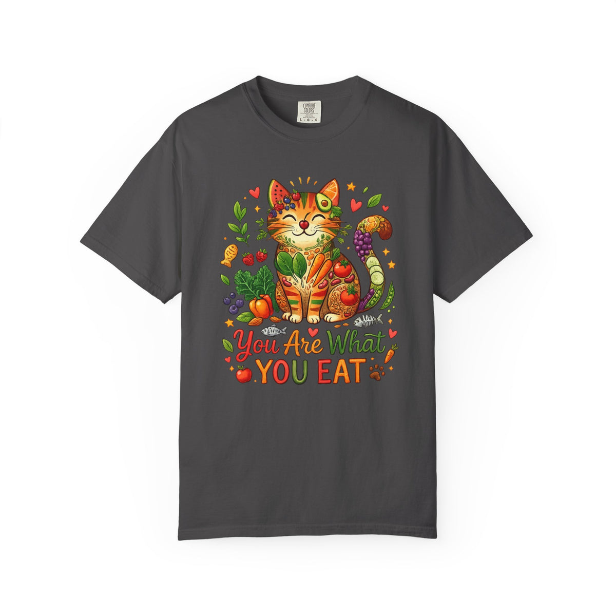 Color: Graphite | You Are What You Eat - Cat 2 Unisex Garment-Dyed T-shirt