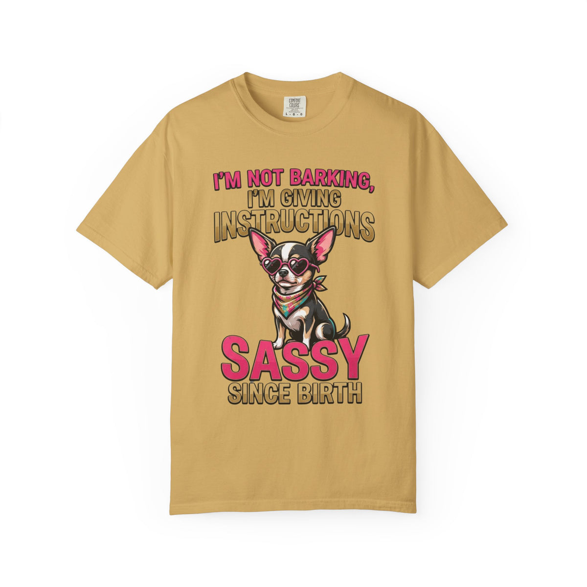 Color: Mustard | Sassy Since Birth Unisex Garment-Dyed Tee