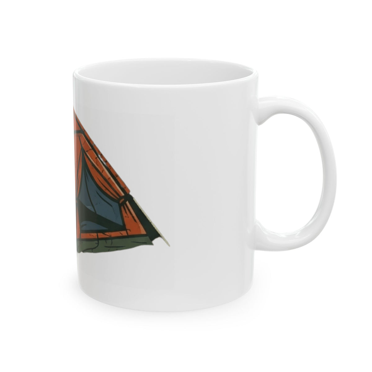 "Pitching A Tent Is My Only Cardio" White Ceramic Mug — Graphic
