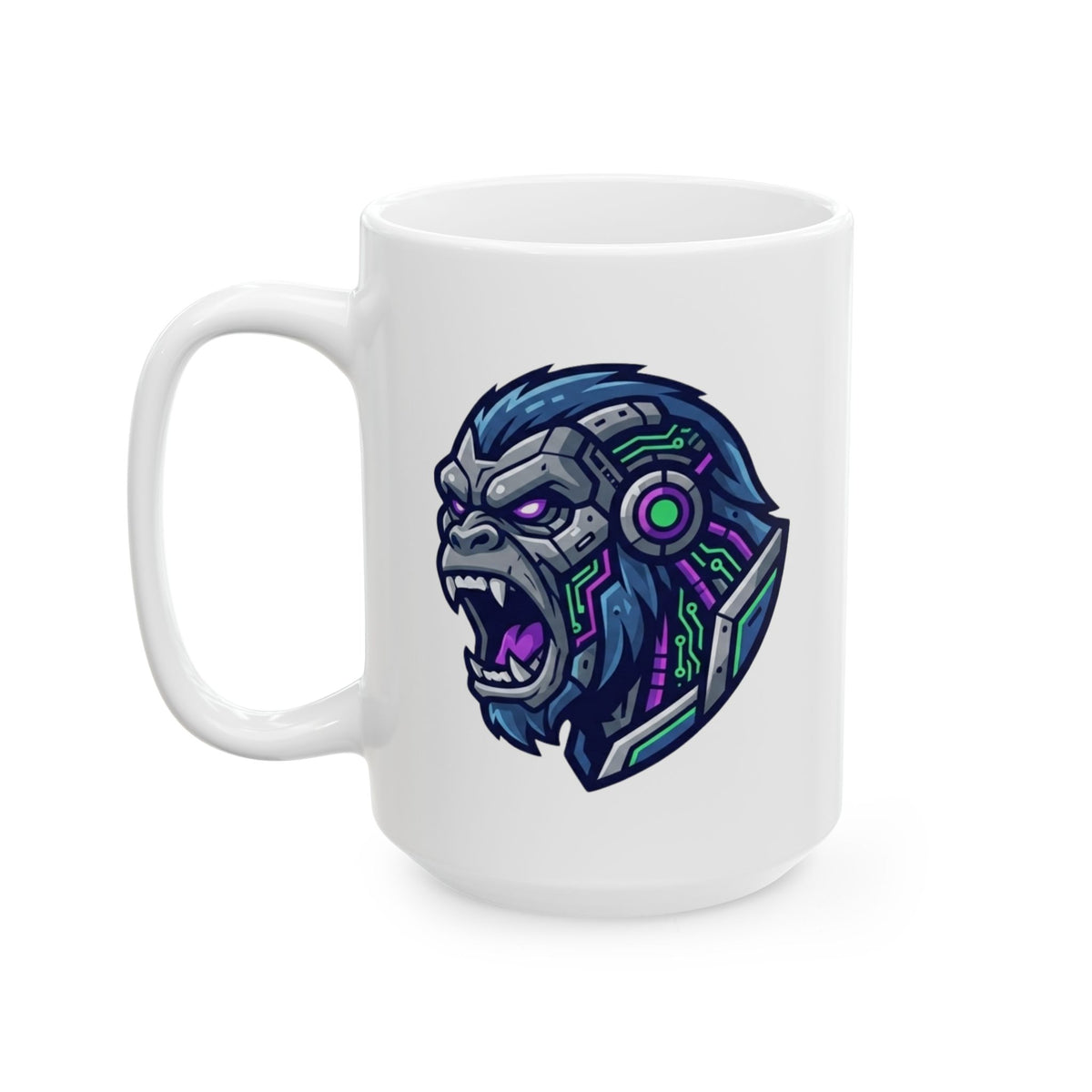 "Cyber Chimp" White Ceramic Mug — Graphic