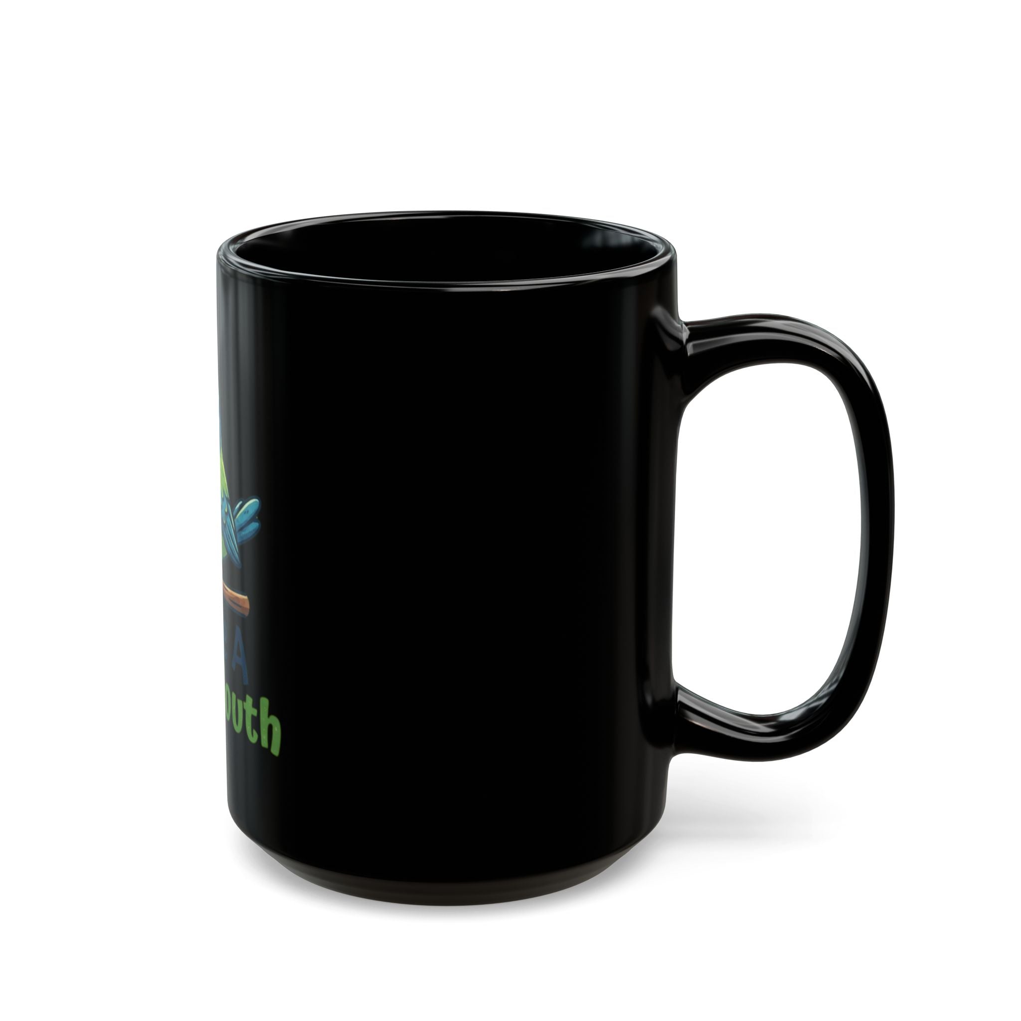 "Fowl Mouth" Black Ceramic Mug