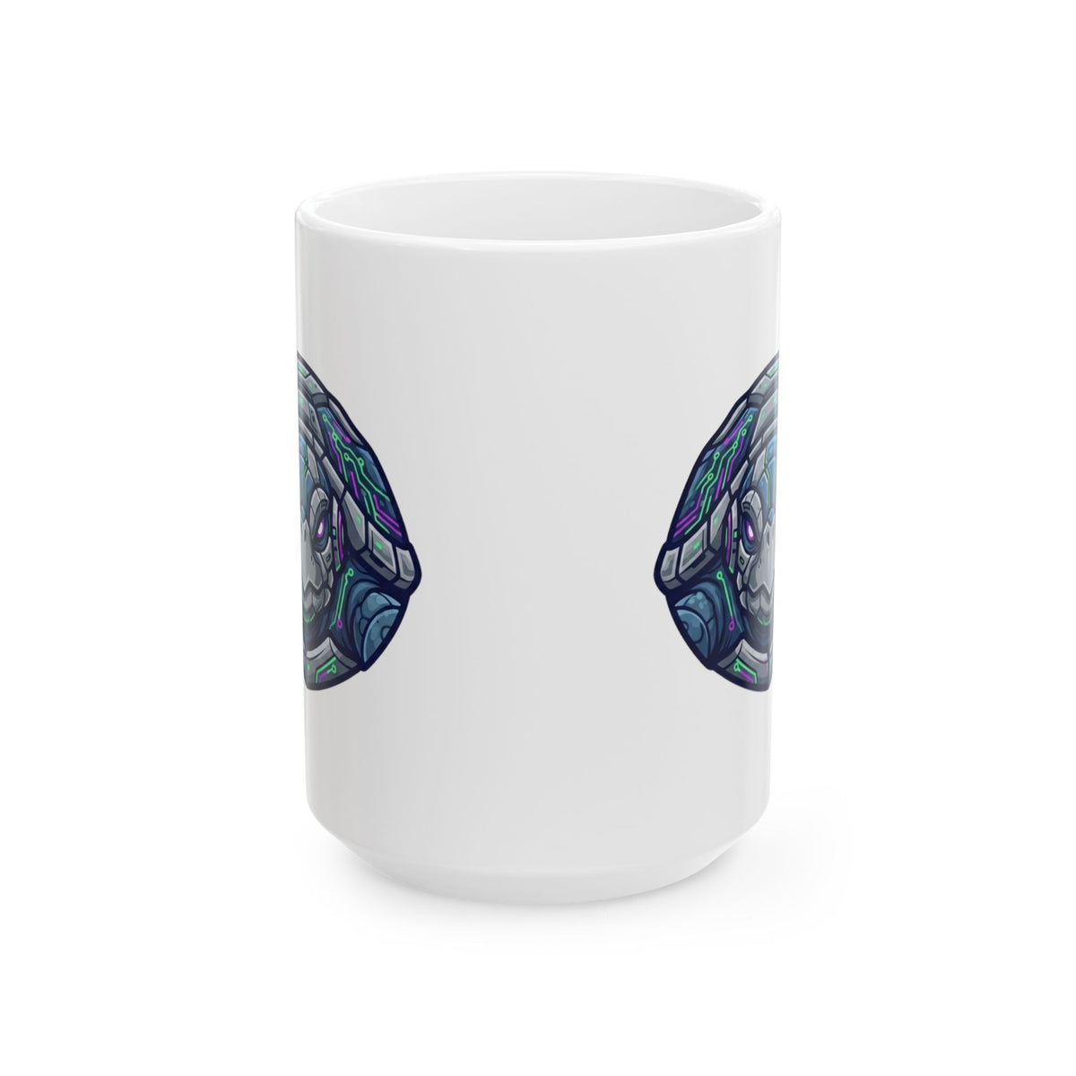 "Cyber Turtle" White Ceramic Mug — Graphic