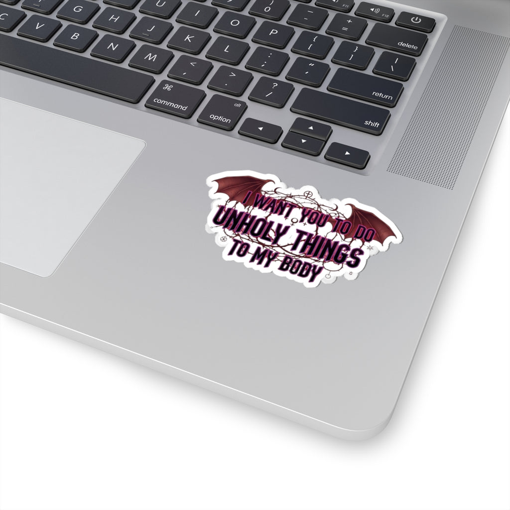 Unholy Things – Sin Responsibly | Kiss-Cut Sticker — AttitudeShirts
