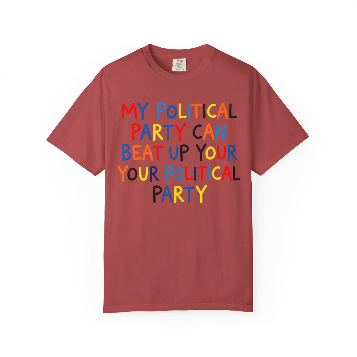 Color: Crimson | Political Parties Unisex Garment-Dyed Tee