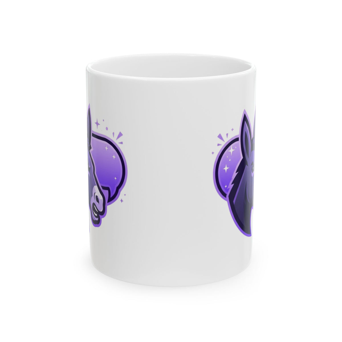 "Good Book Series Obstinate Animals & Angels With Swords" White Ceramic Mug — Graphic