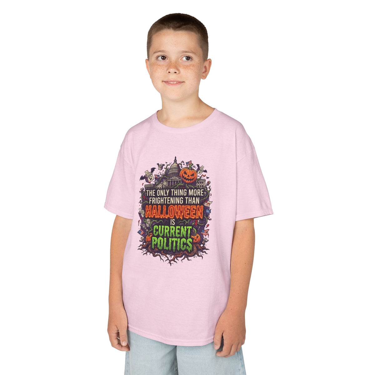 Color: Light Pink | Current Politics Kids Tee
