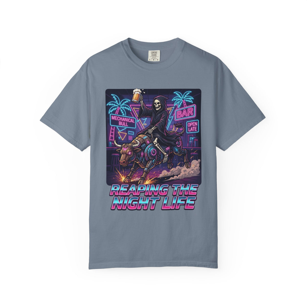 Color: Blue Jean | Reaping the Night Life Unisex Garment-Dyed Tee