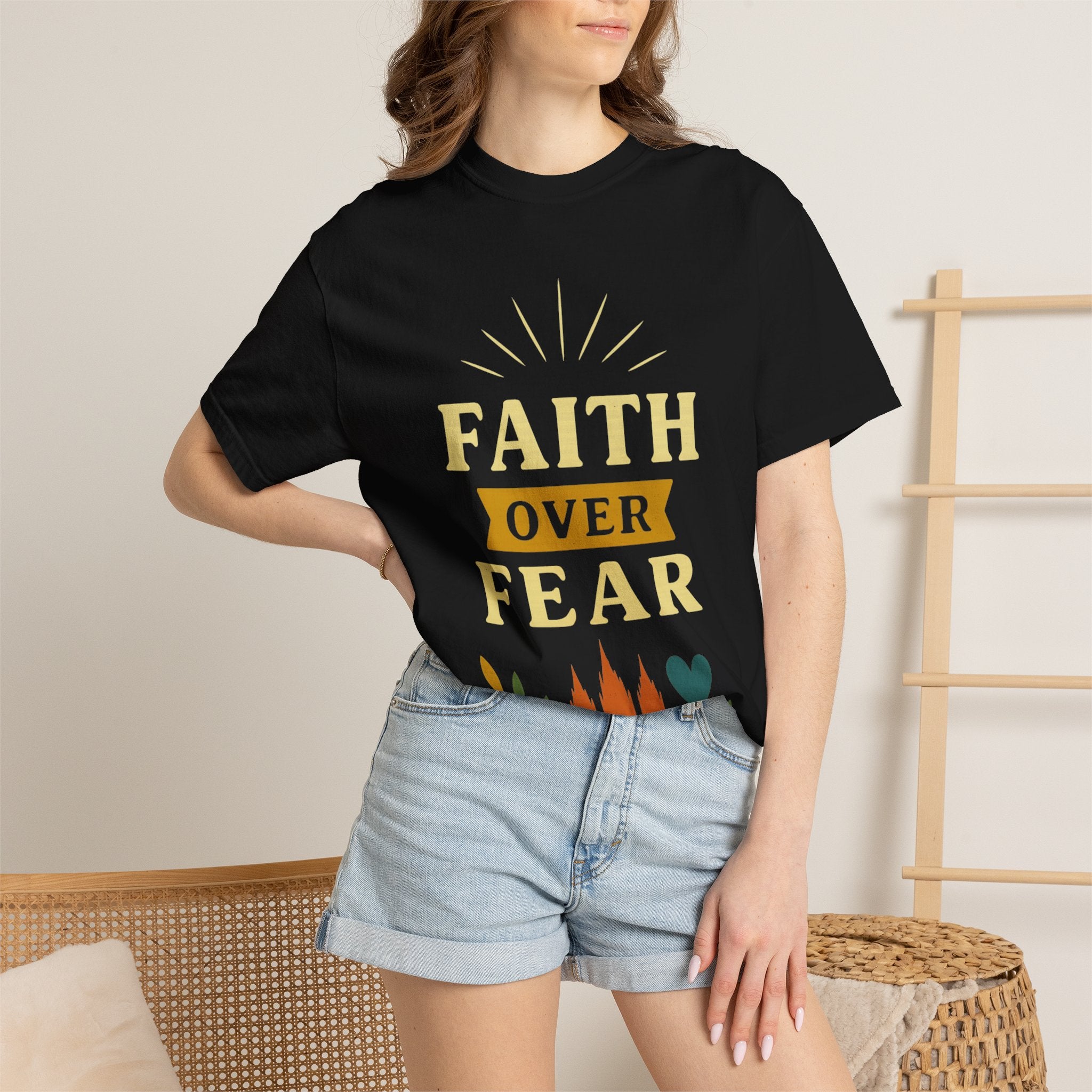 “Faith Over Fear” Unisex Garment-Dyed T-shirt