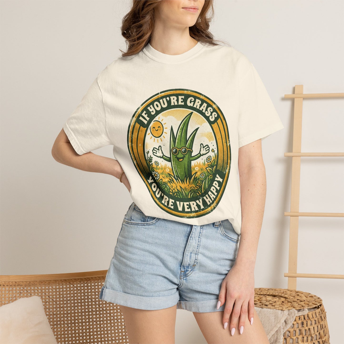 "If You're Grass You're Very Happy" Unisex Garment-Dyed Tee