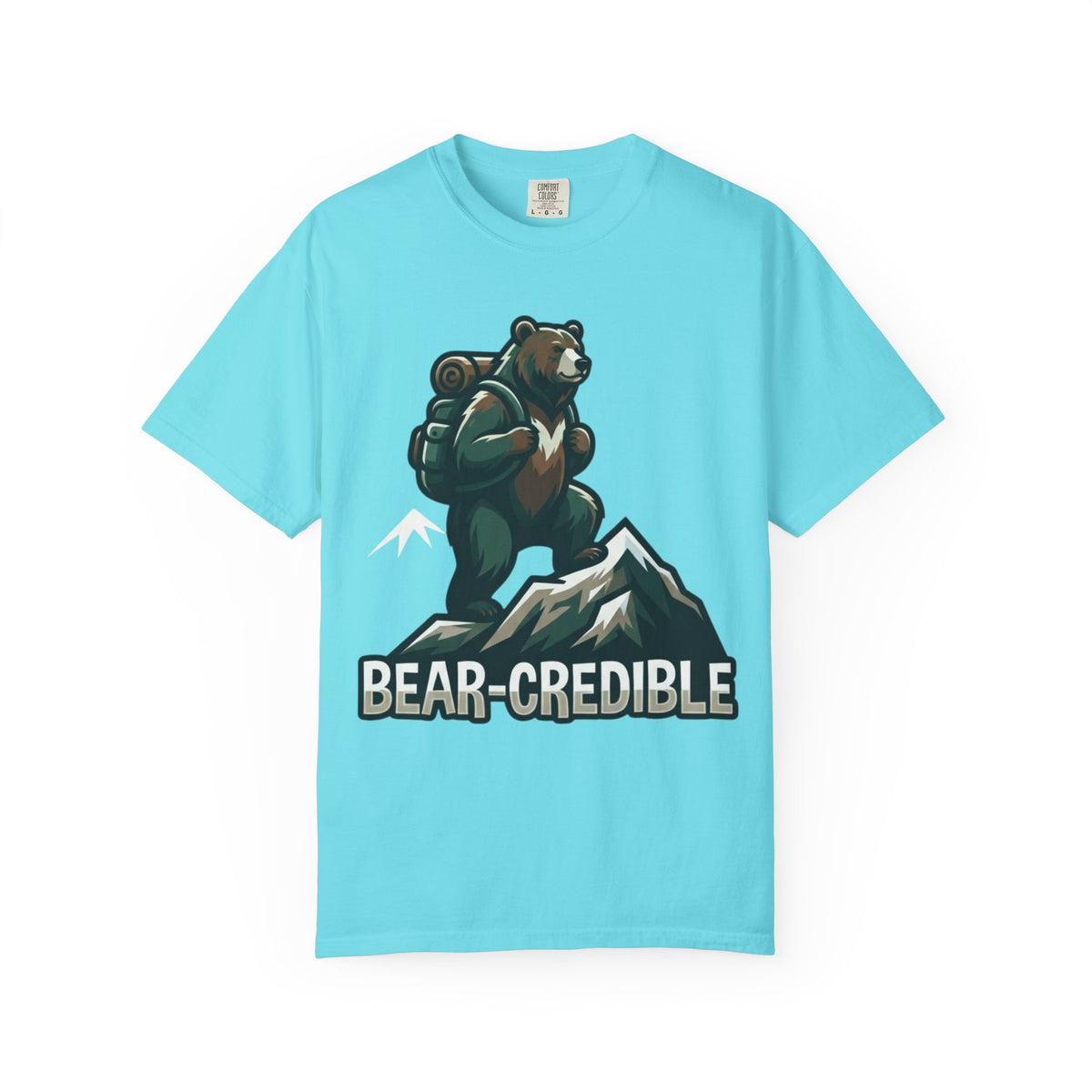 Color: Lagoon Blue | Bear Credible Unisex Garment-Dyed Tee