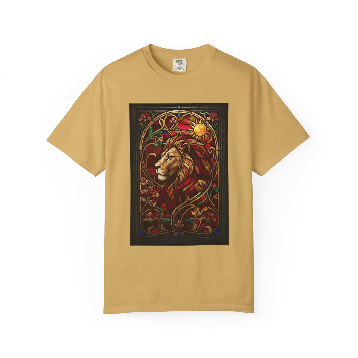 "Stained Glass Sign LEO" Unisex Garment-Dyed Tee