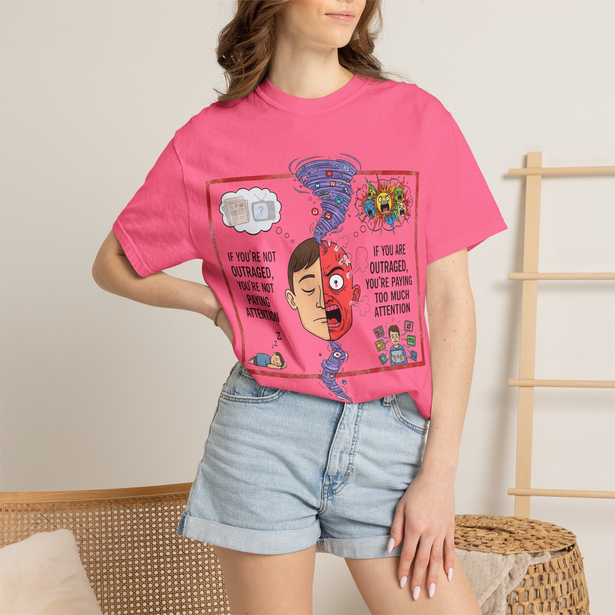 "The Outrage Paradox" Unisex Garment-Dyed T-shirt