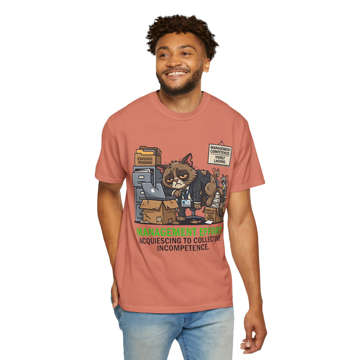 Color: Terracotta | Acquiescing to Collective Incompetence Unisex Garment-Dyed Tee