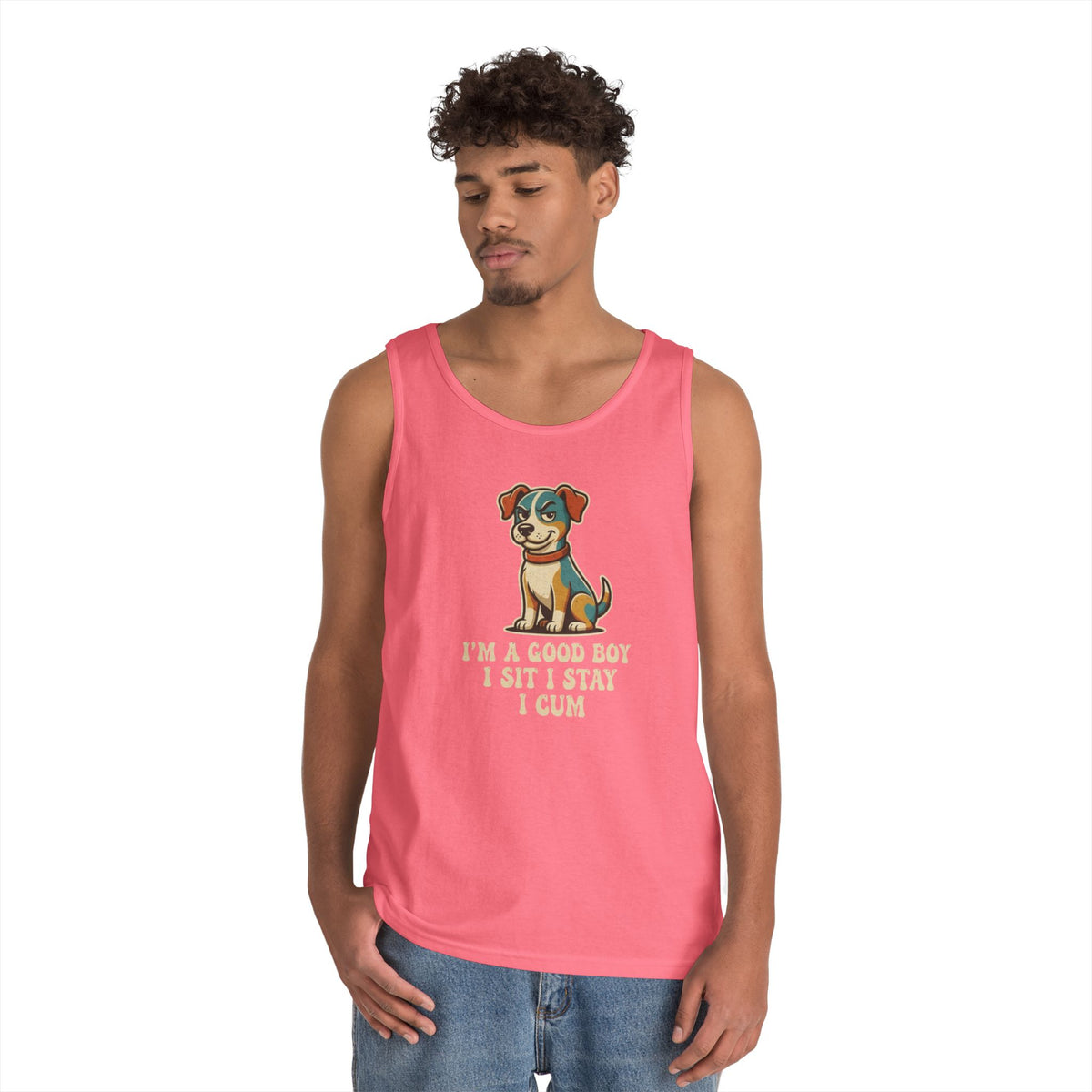 Color: Safety Pink | I'm A Good Boy Tank Top