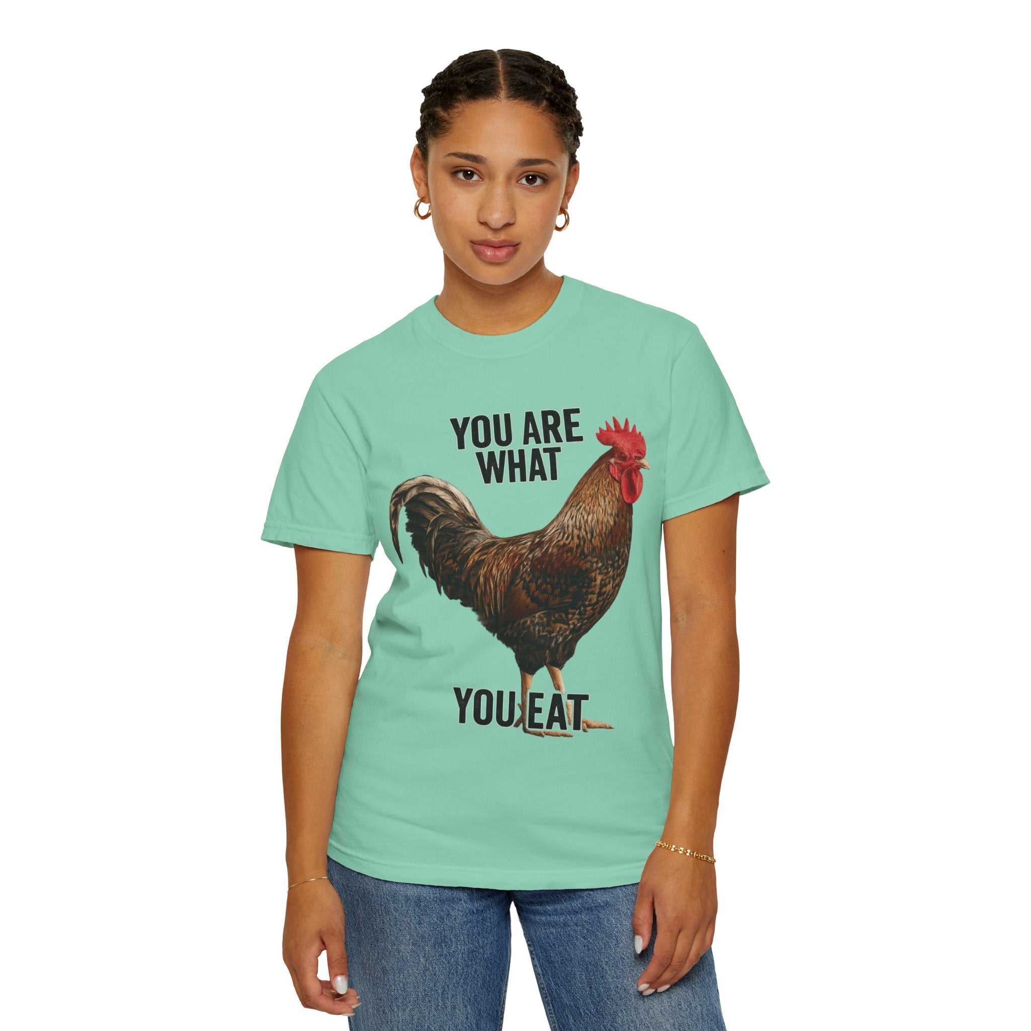 "You Are What You Eat Rooster 1" Unisex Garment-Dyed T-shirt