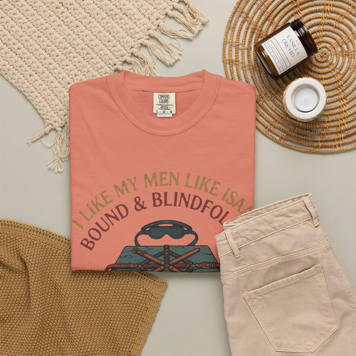 "Good Book Series Bound & Blindfolded" Unisex Garment-Dyed Tee