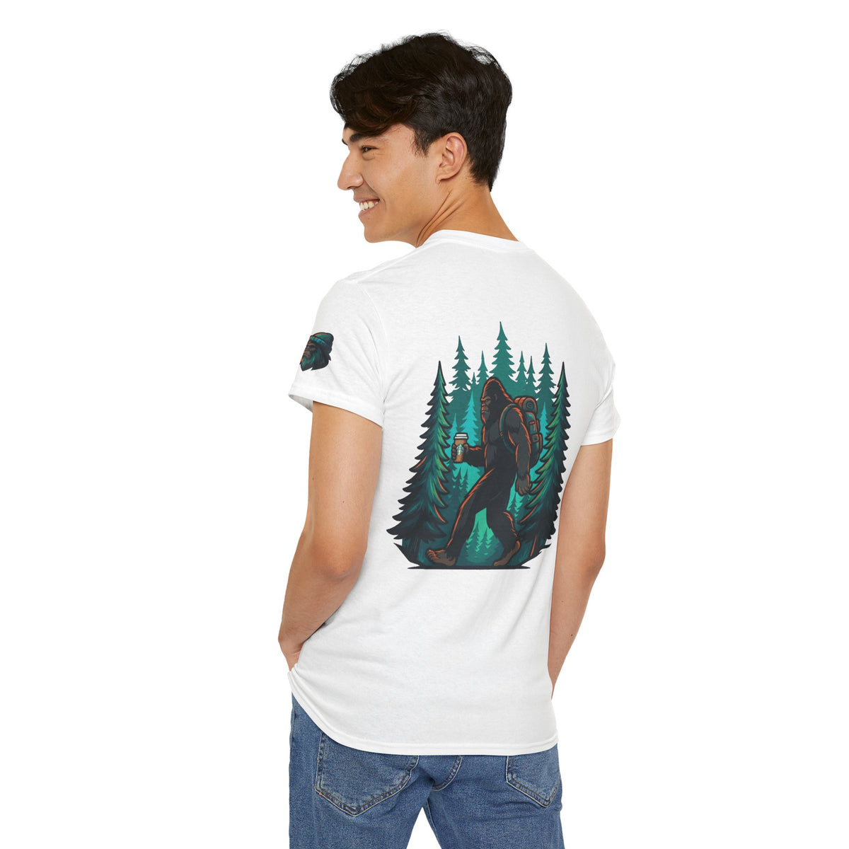 Color: White | Bigfoot-Sasquatch (North America) Premium Graphic Tee