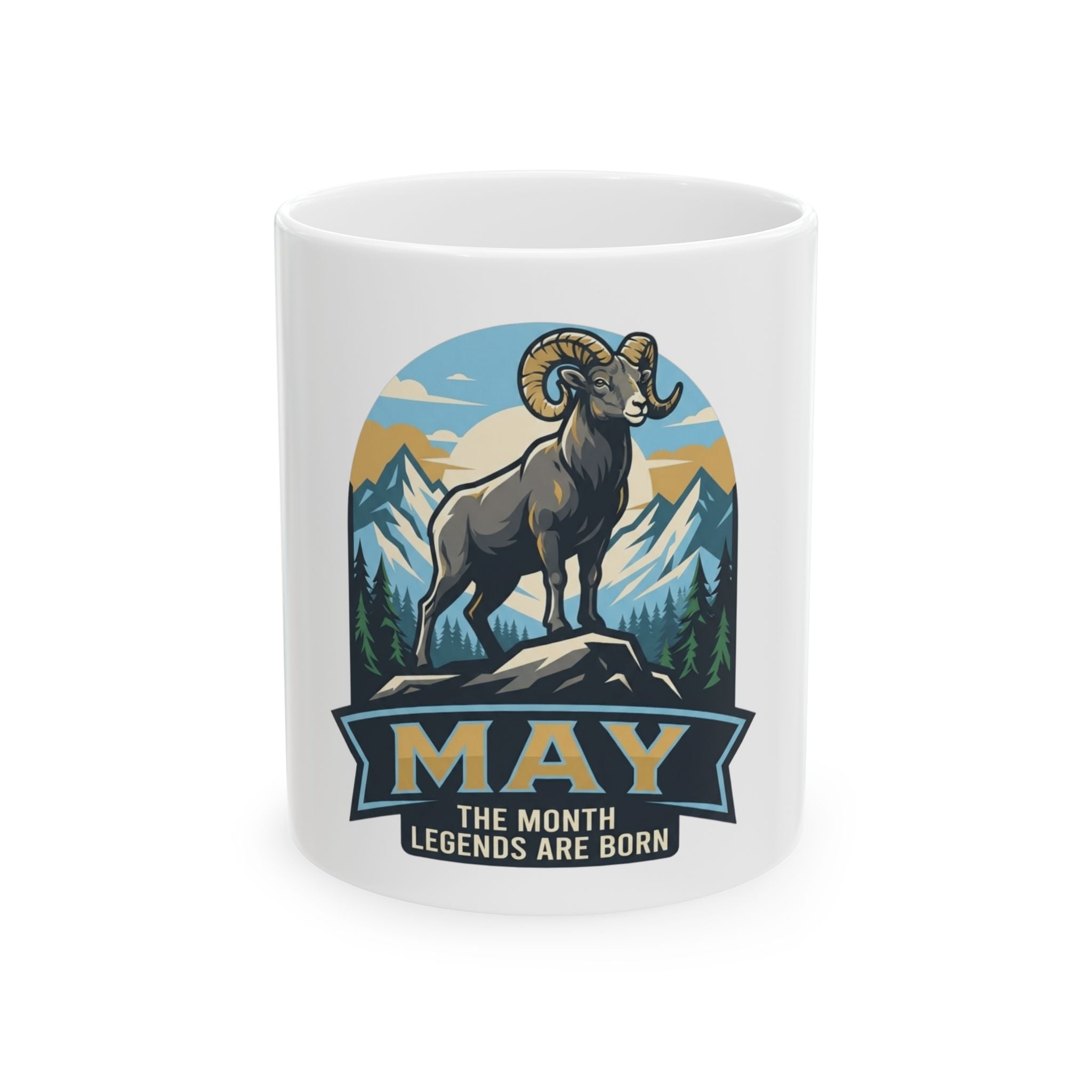 "May Legend" White Ceramic Mug