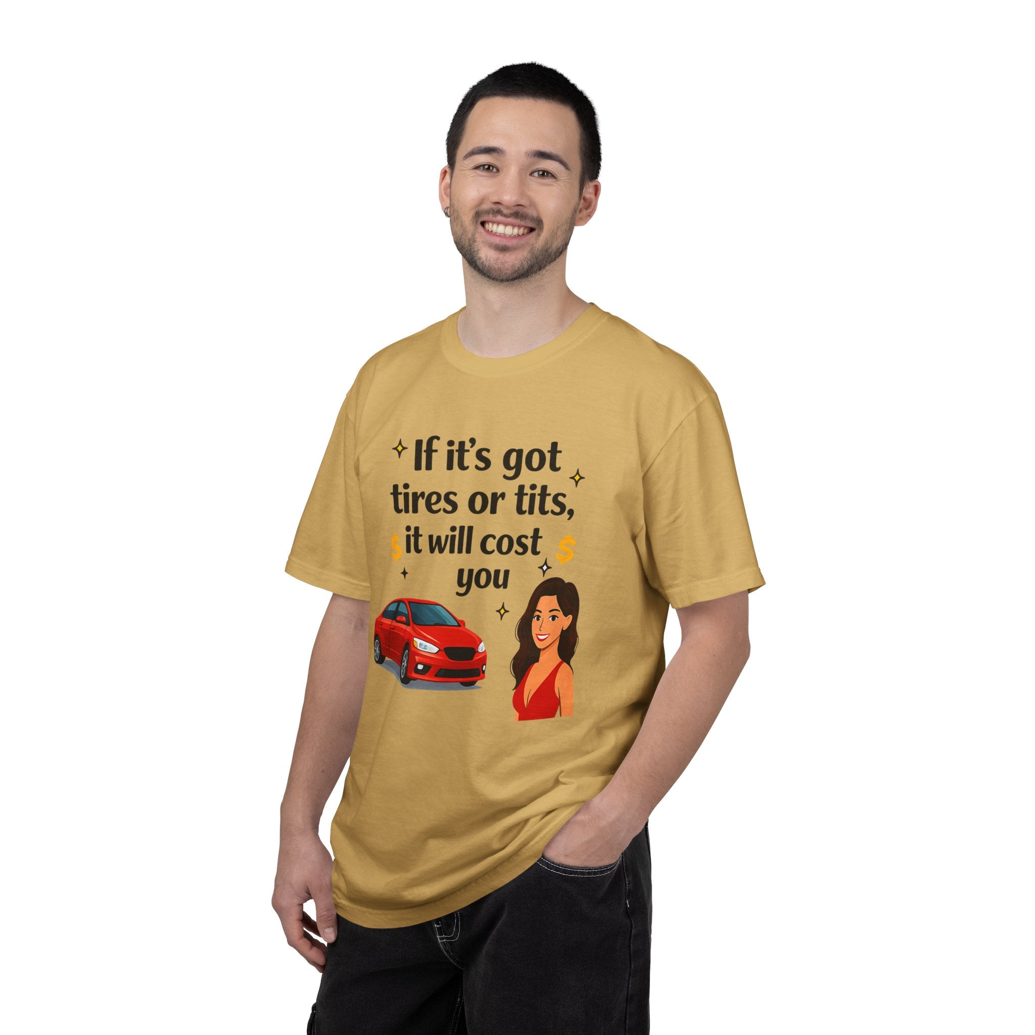 "Tires or Tits" Unisex Garment-Dyed T-shirt