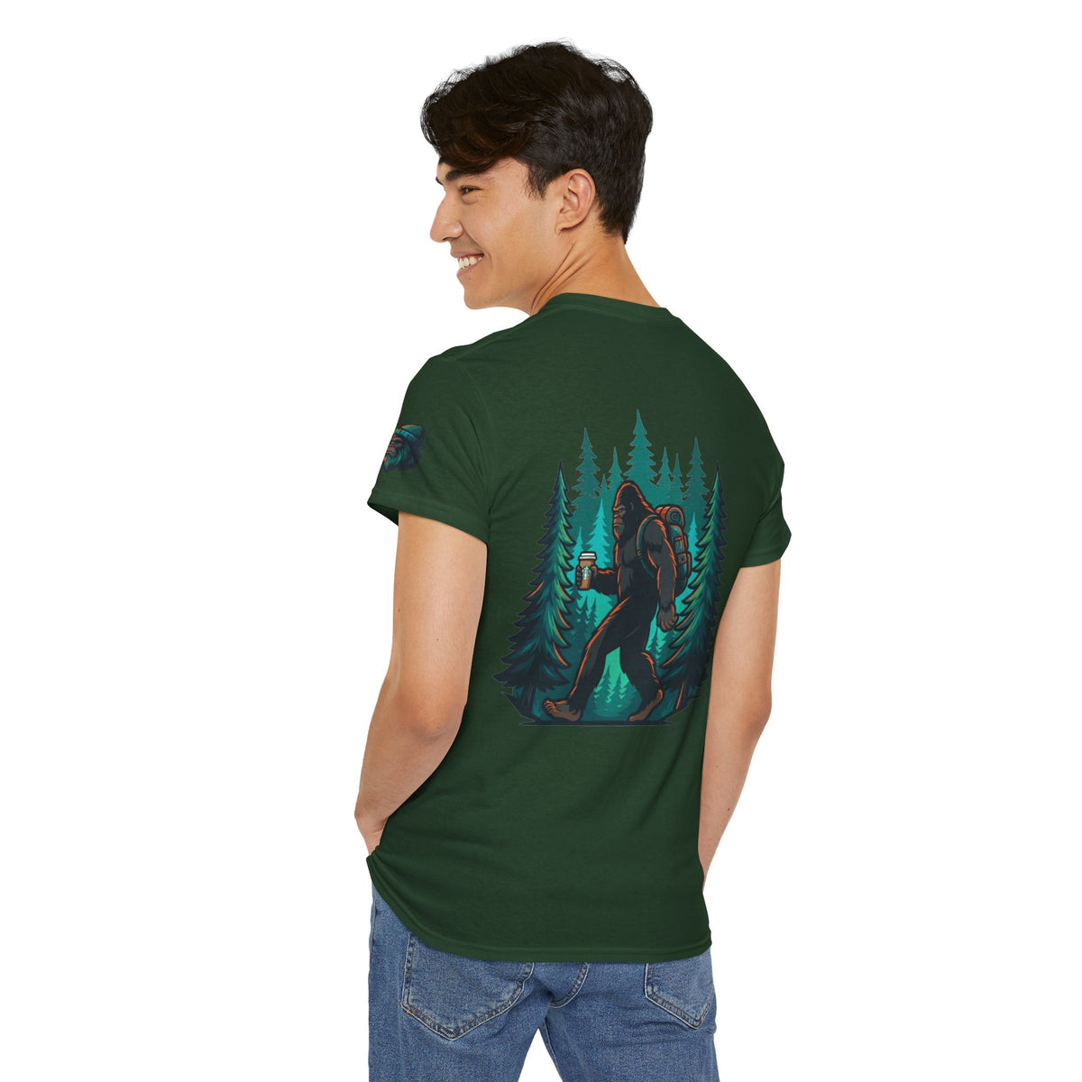 Color: Forest Green | Bigfoot-Sasquatch (North America) Premium Graphic Tee