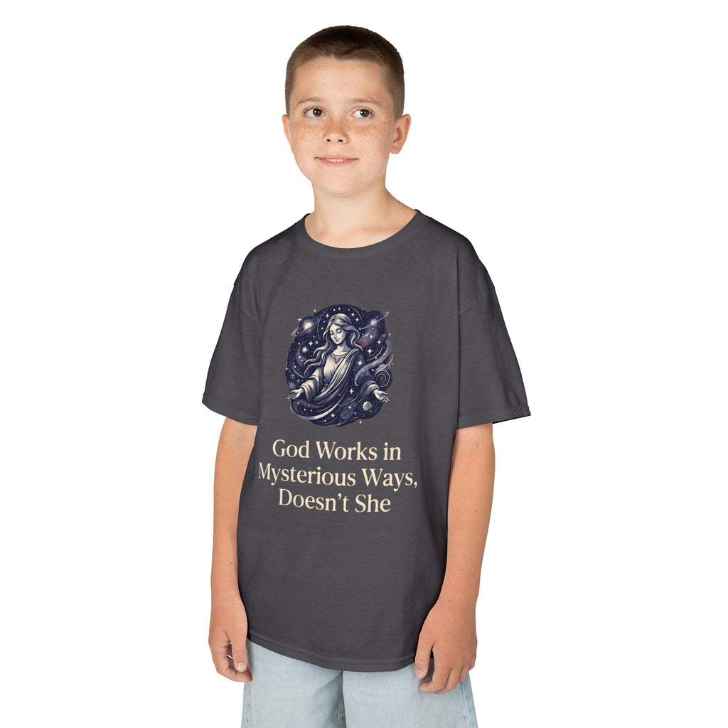 "God Works in Mysteroius Ways" Kids Tee