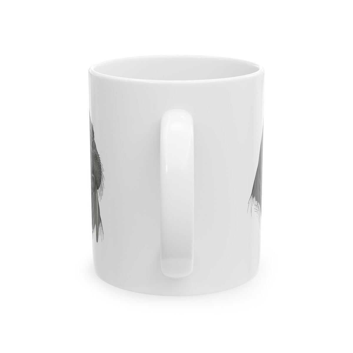 "Pencil Sketch Art Walrus" White Ceramic Mug — Graphic
