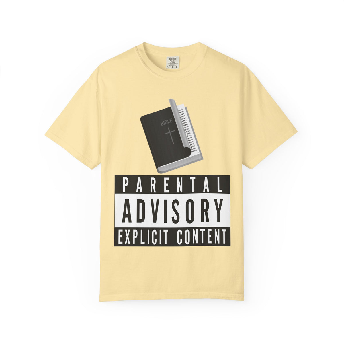 Color: Banana | Rated R for Religious Unisex Garment-Dyed T-shirt