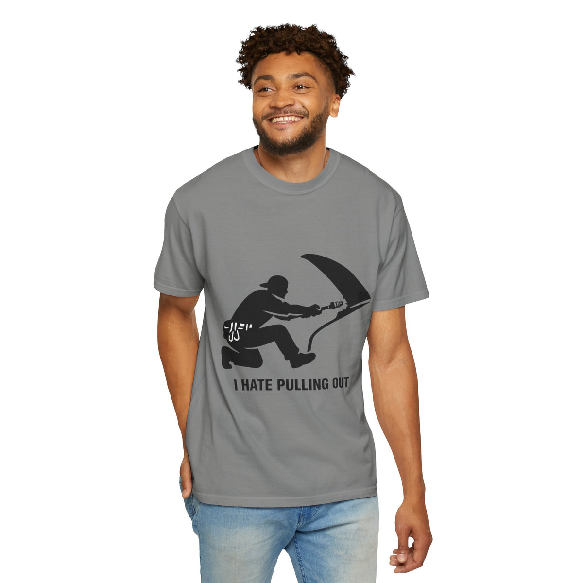 Color: Granite | I Hate Pulling Out Mechanic Unisex Garment-Dyed T-shirt