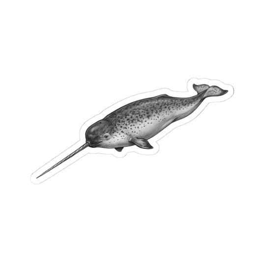 "Pencil Sketch Art Narwhal" Sticker — Main