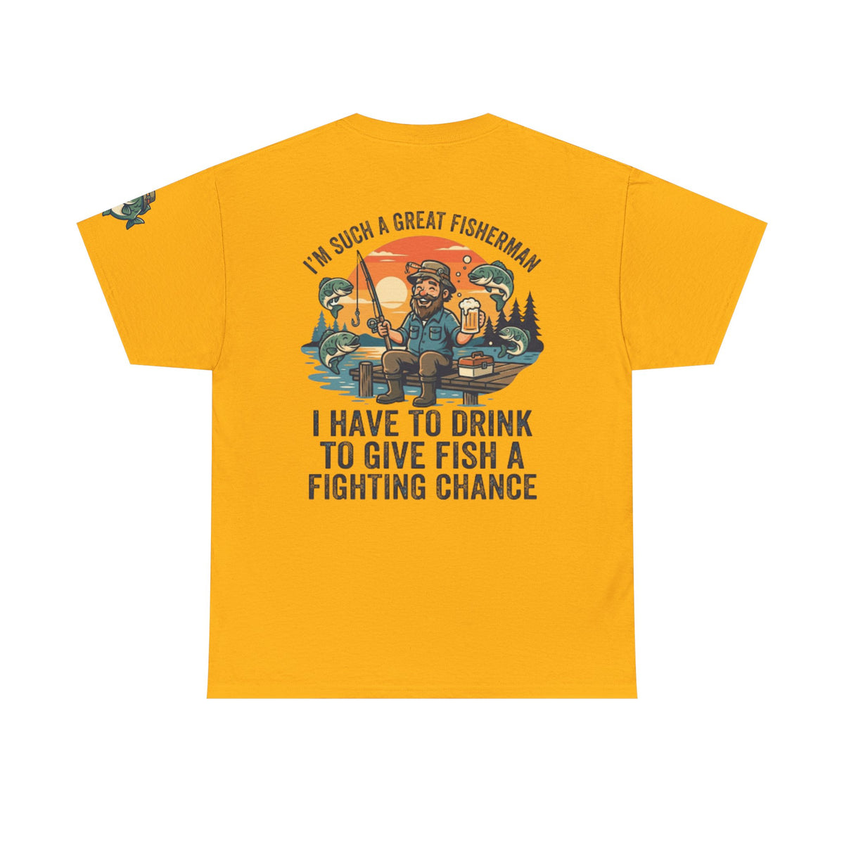 Color: Gold | Drink to Give Fish a Fighting Chance Premium Graphic Tee