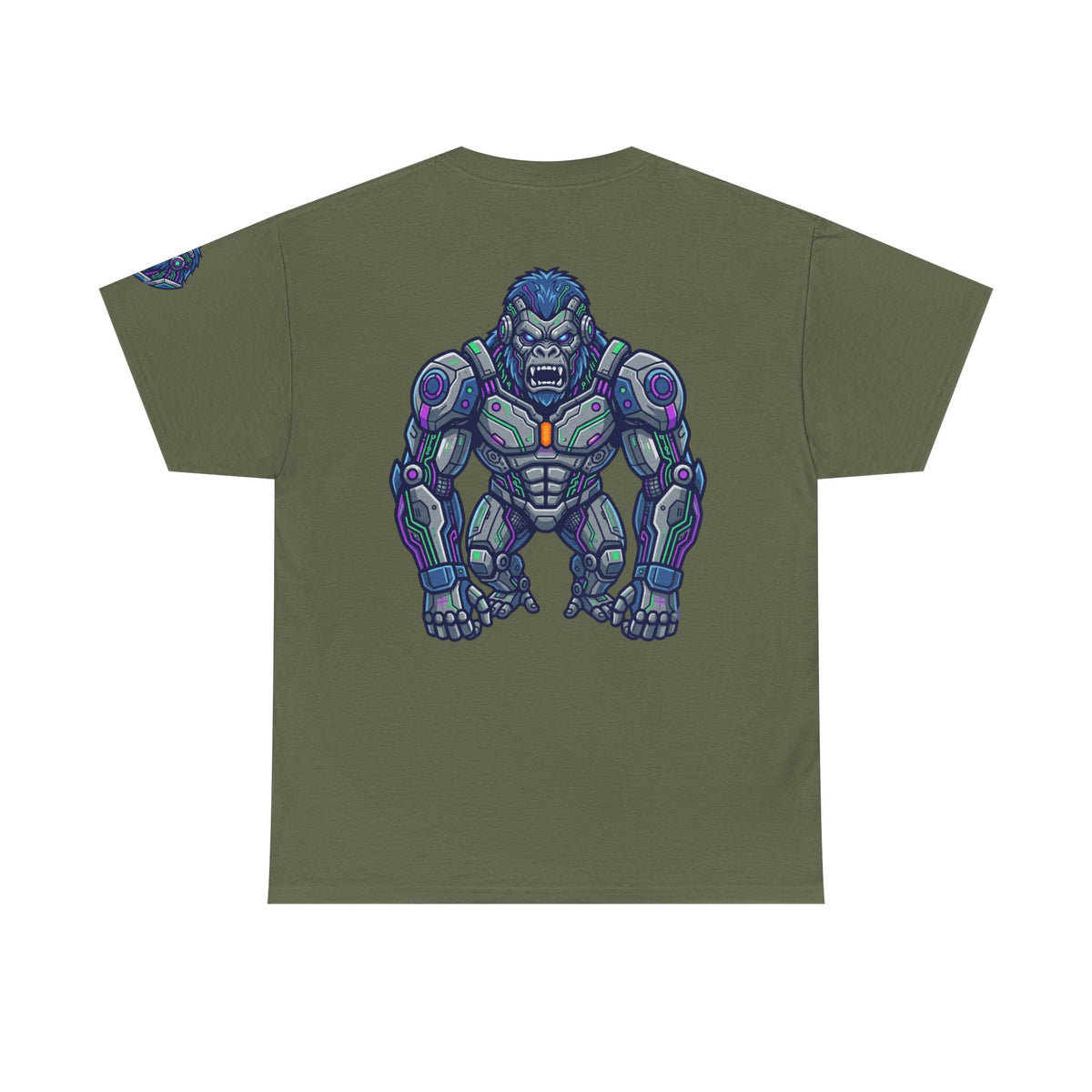 Color: Military Green | Cyber Gorilla Premium Graphic Tee
