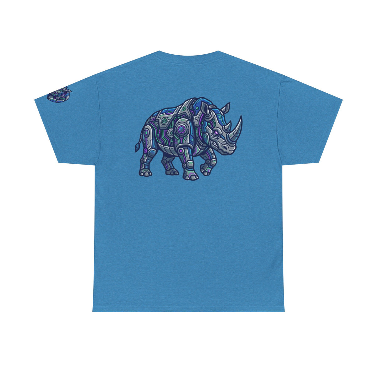 Color: Heather Sapphire | Cyber Rhino Premium Graphic Tee
