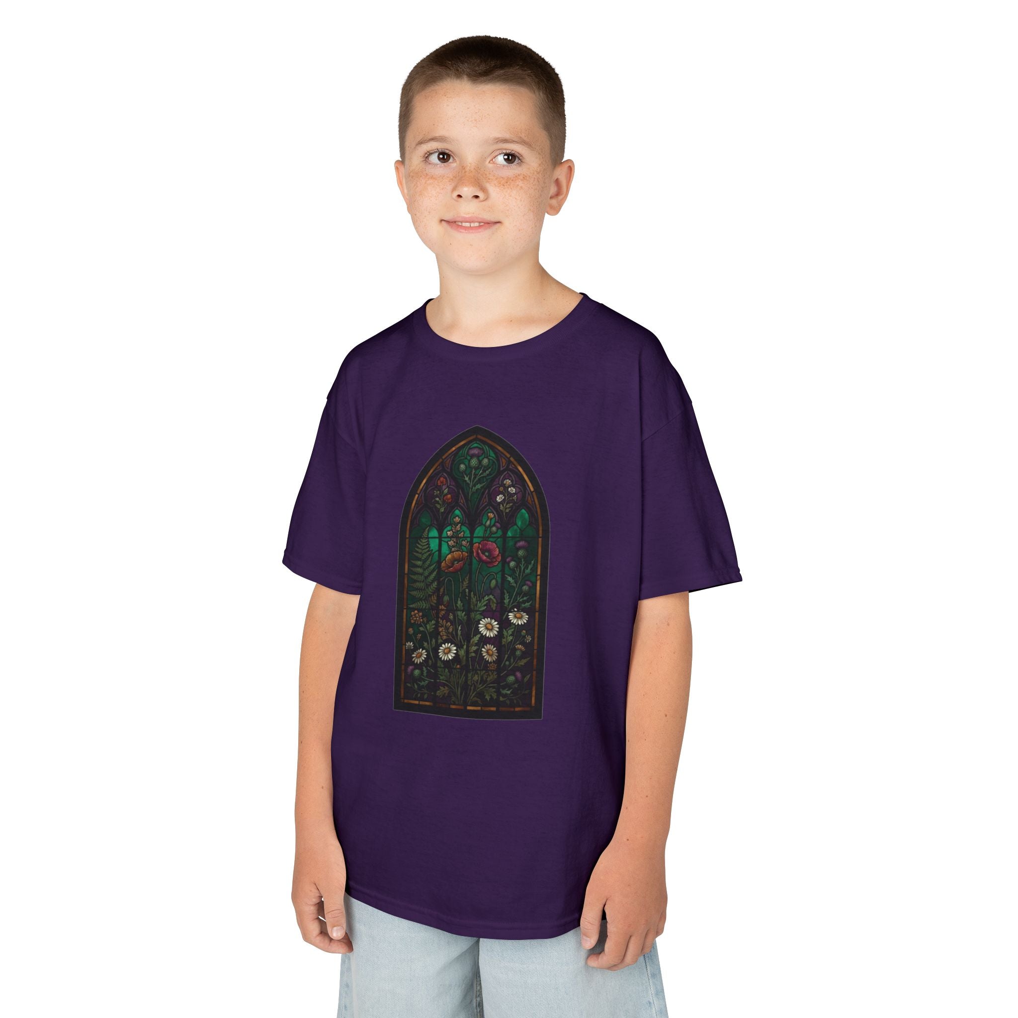 "Stained Glass Floral" Kids Tee
