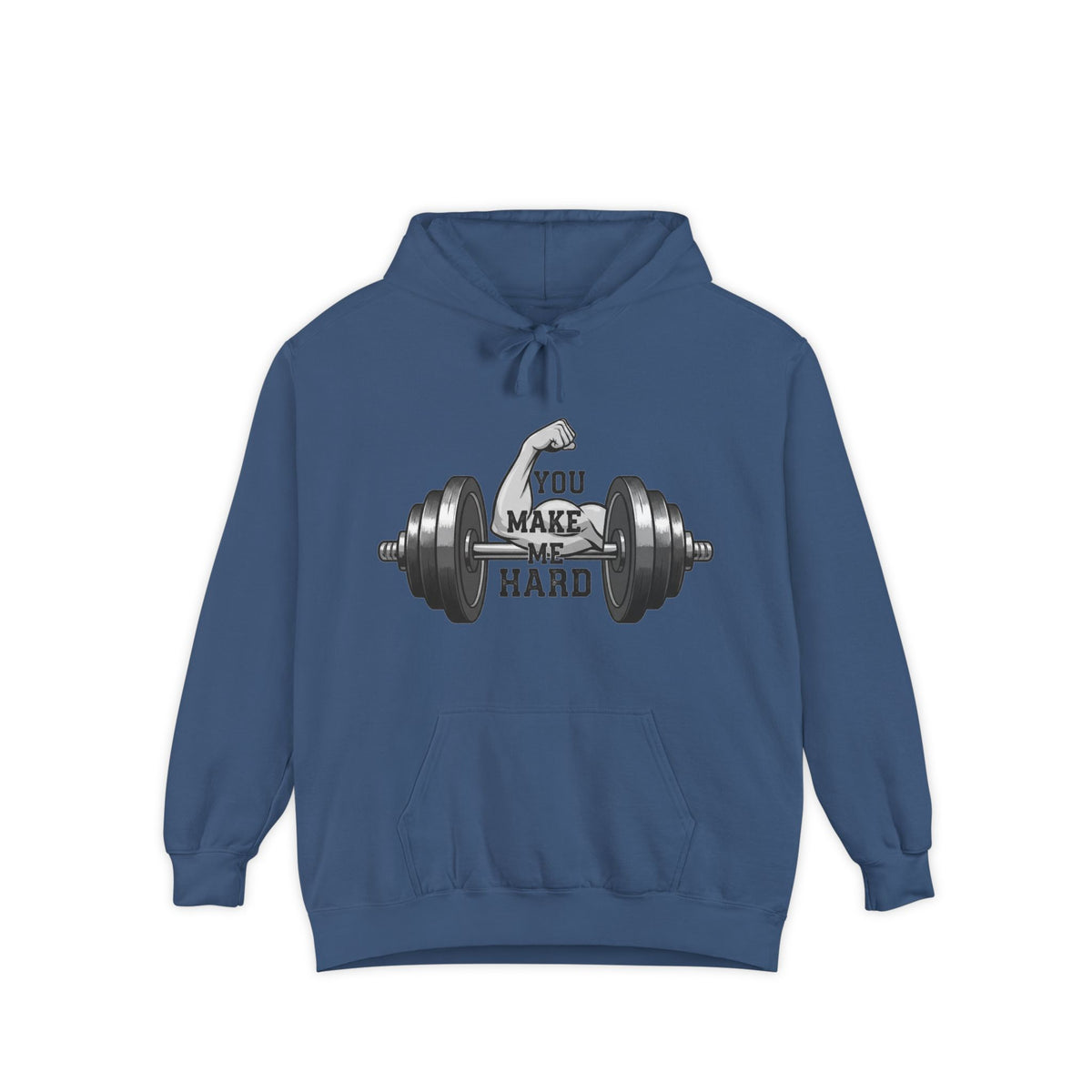 Color: True Navy | You Make Me Hard Tee | Garment-Dyed Hoodie — AttitudeShirts