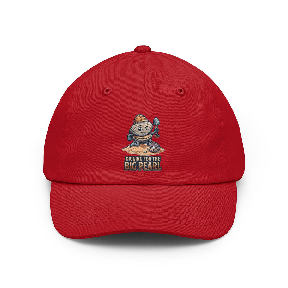 Color: Red | Digging For The Big Pearl Dad Hat