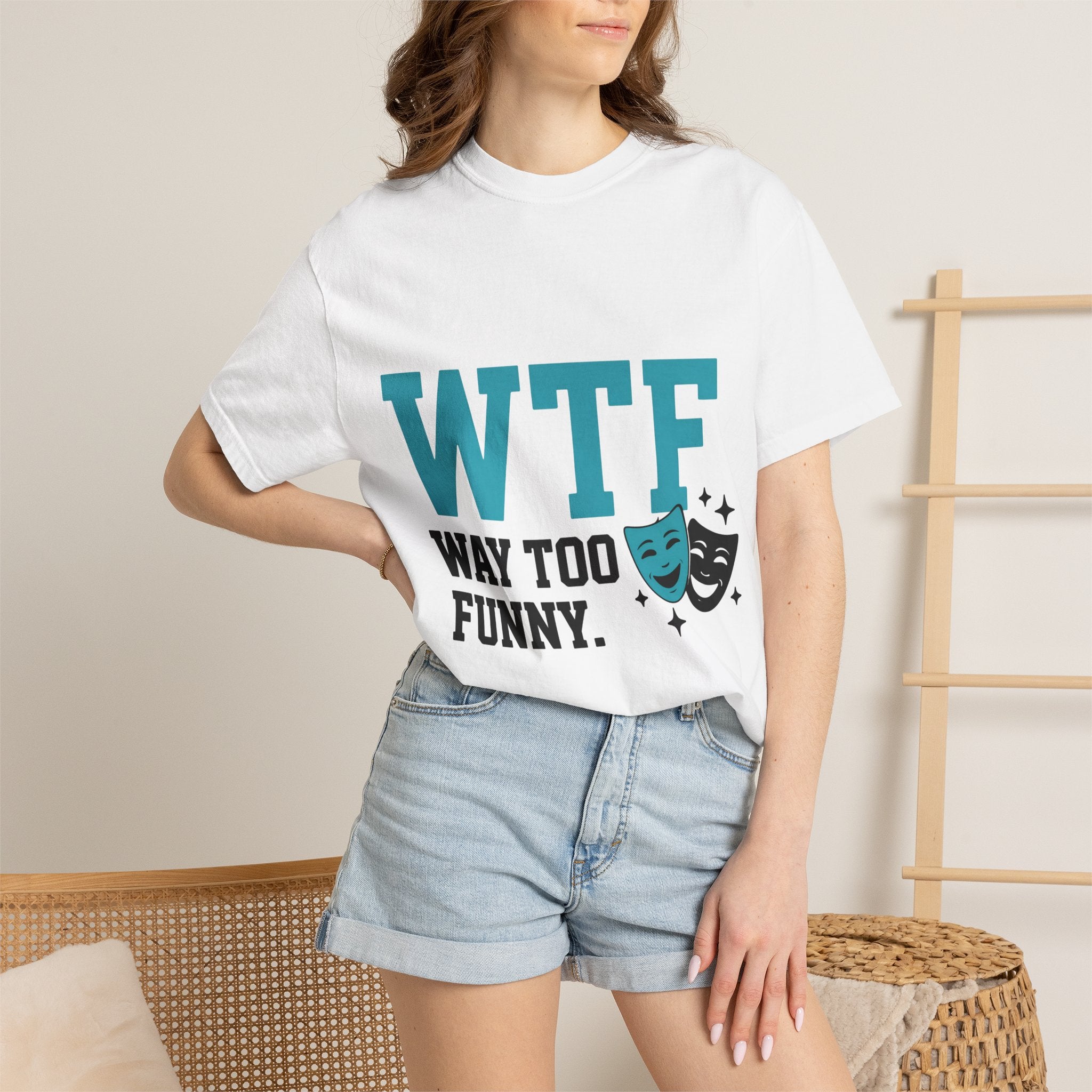 "WTF Way Too Funny - Black" Unisex Garment-Dyed T-shirt