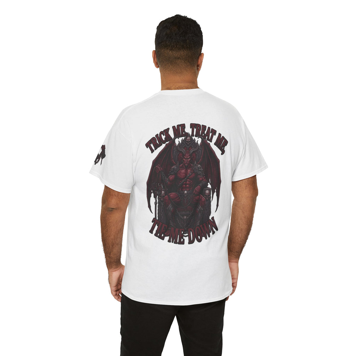 Color: White | Trick Me Treat Me Tie Me Down Premium Graphic Tee