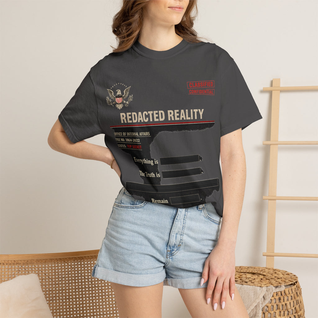 "[REDACTED] for Your Protection" Unisex Garment-Dyed T-shirt