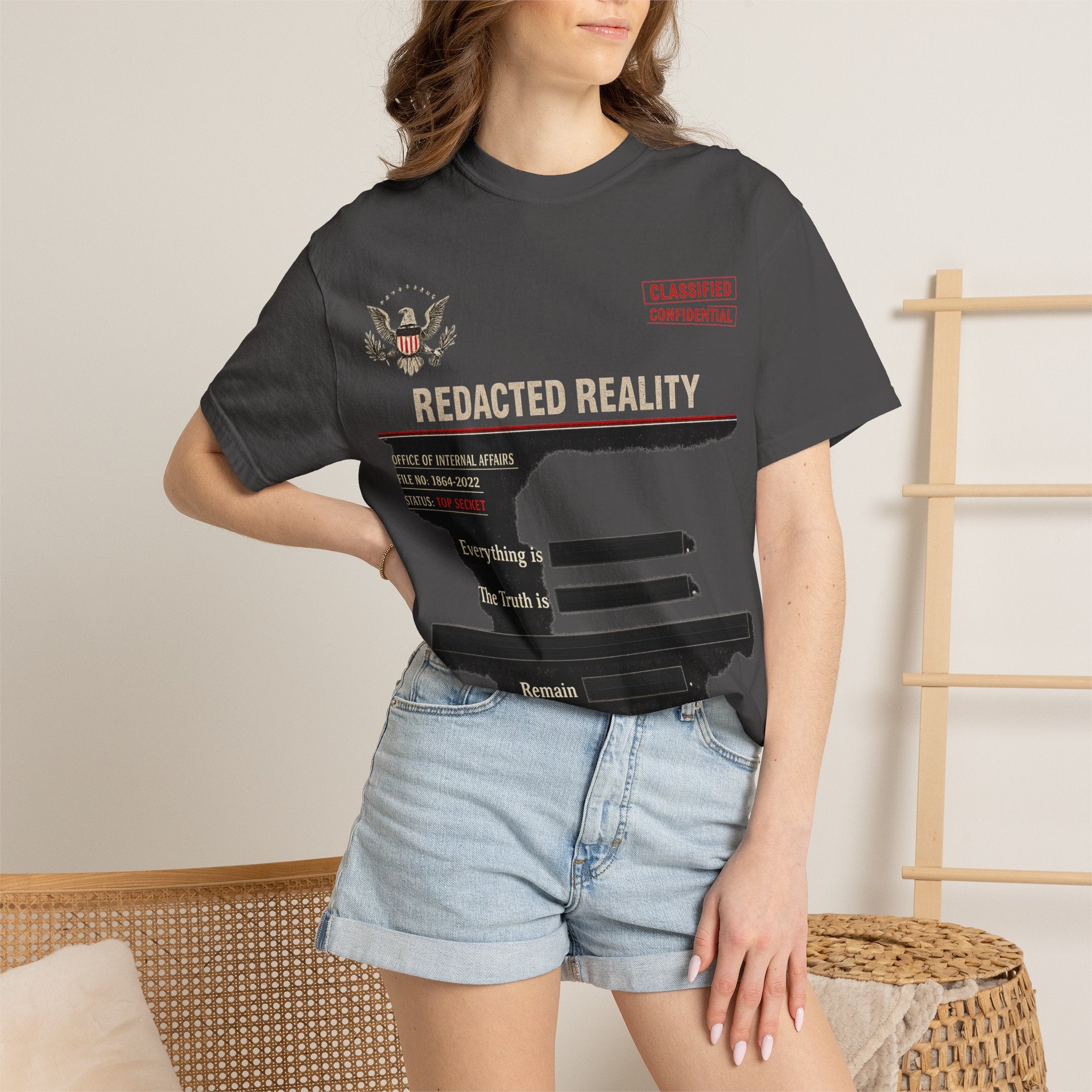 "[REDACTED] for Your Protection" Unisex Garment-Dyed T-shirt
