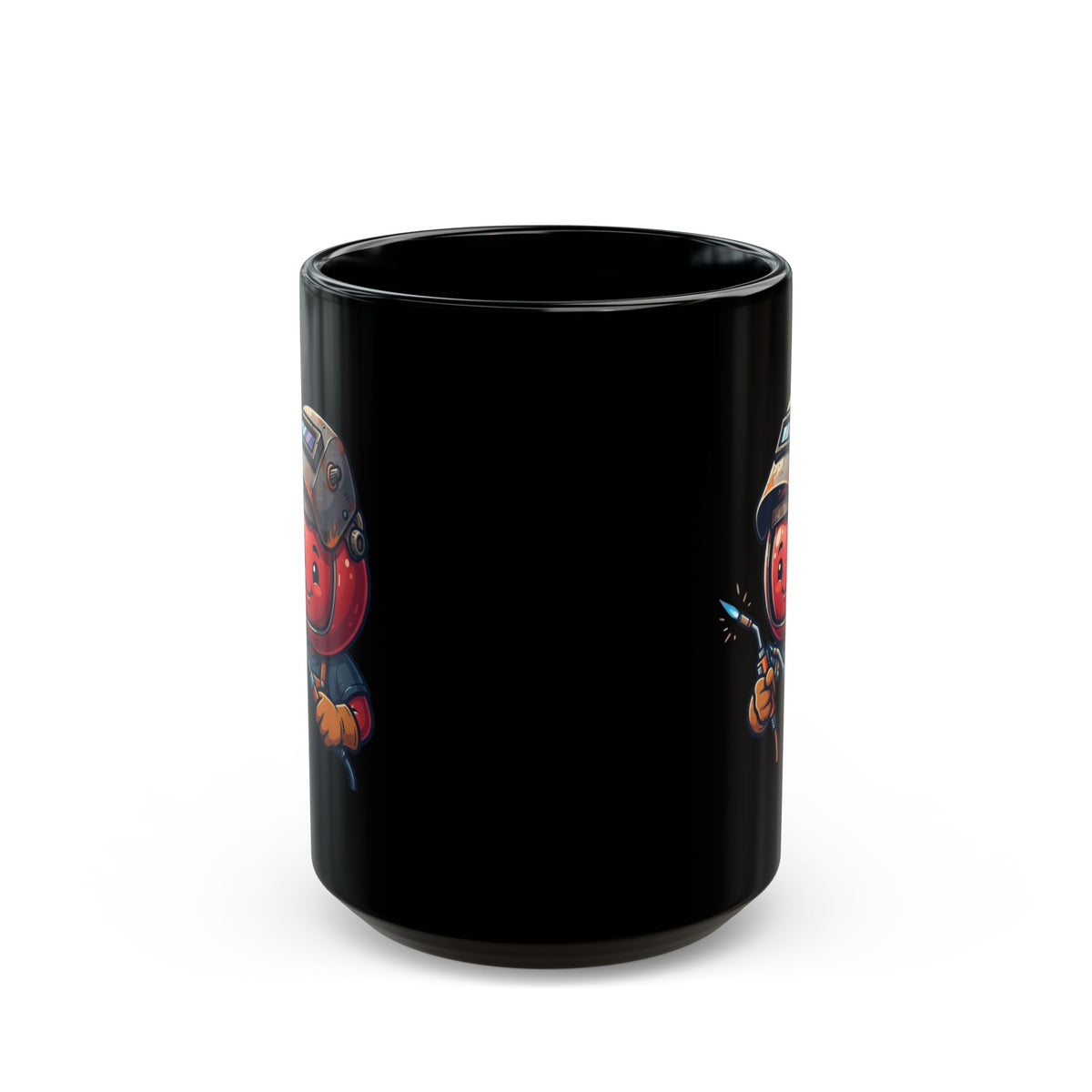 "Professional Cherry Popper" Black Ceramic Mug — Graphic