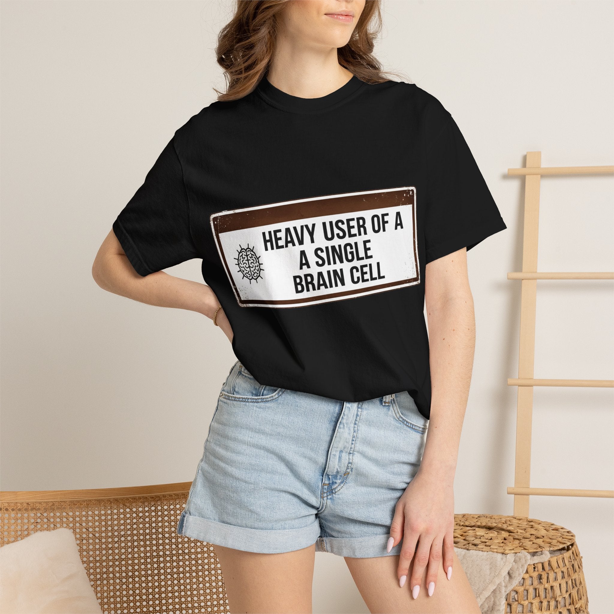 “Heavy User of a Single Brain Cell” Unisex Garment-Dyed T-shirt
