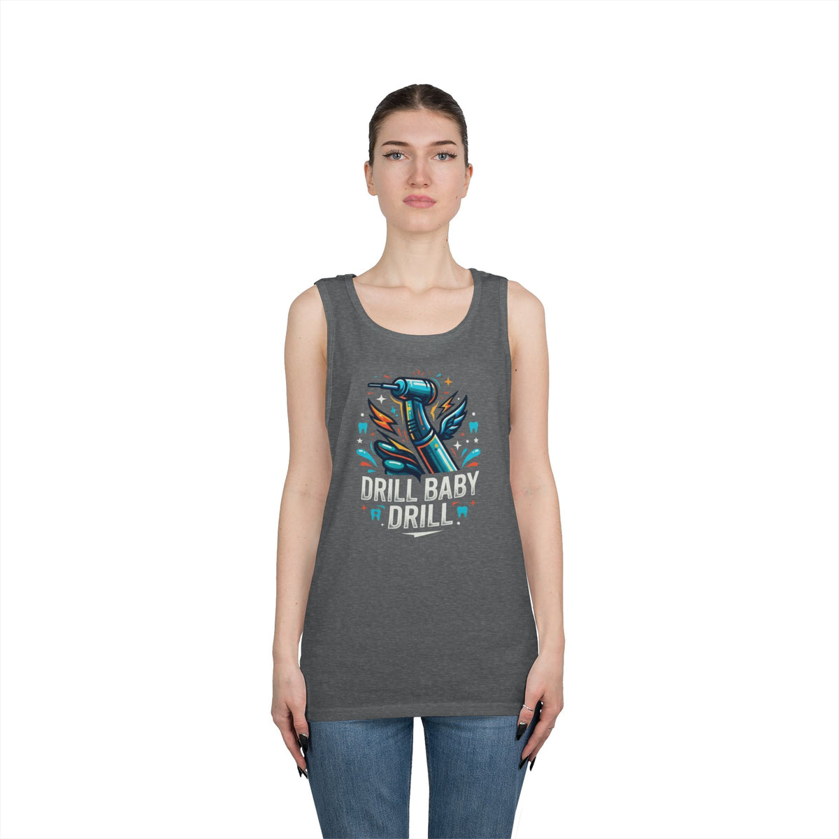 Color: Graphite Heather | Drill Baby Drill Tank Top