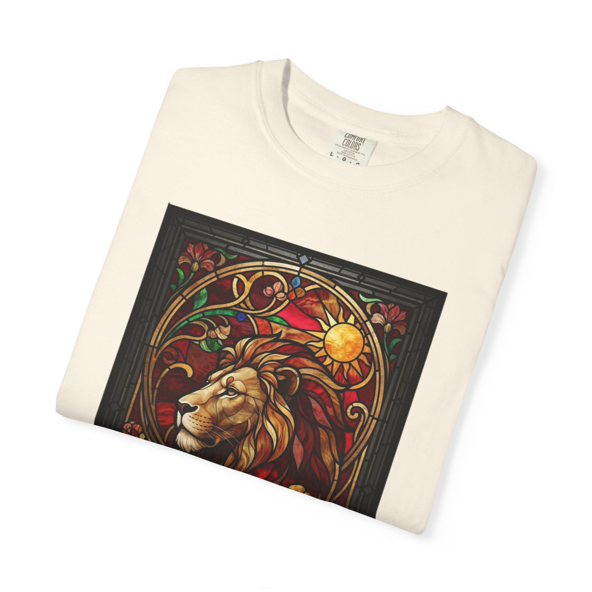 "Stained Glass Sign LEO" Unisex Garment-Dyed Tee