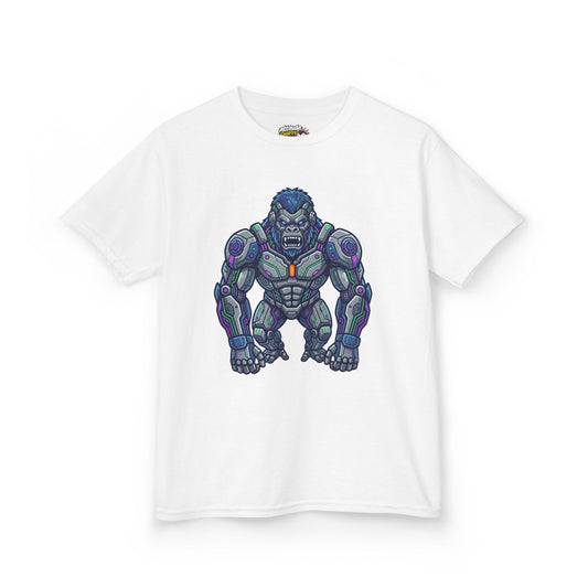 Color: White | Cyber Gorilla Kids Tee